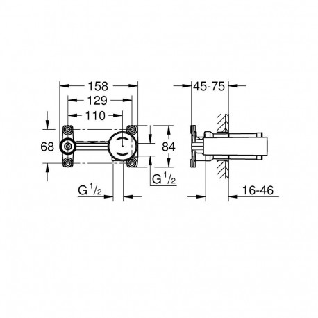 Part fits. wall washer 2 holes 23571000