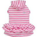 DoggyDolly Striped dress with a hood, pink, size S