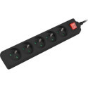 Lanberg PS1 power strip 5 sockets 3 m black (PS1-05E-0300-BK)