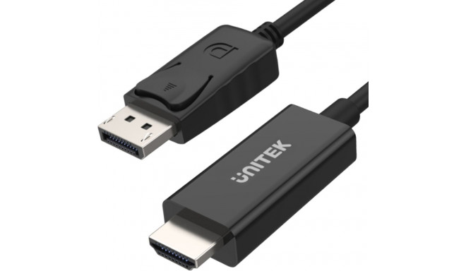 Unitek DisplayPort - HDMI kaabel 1.8m must (Y-5118CA BOX)