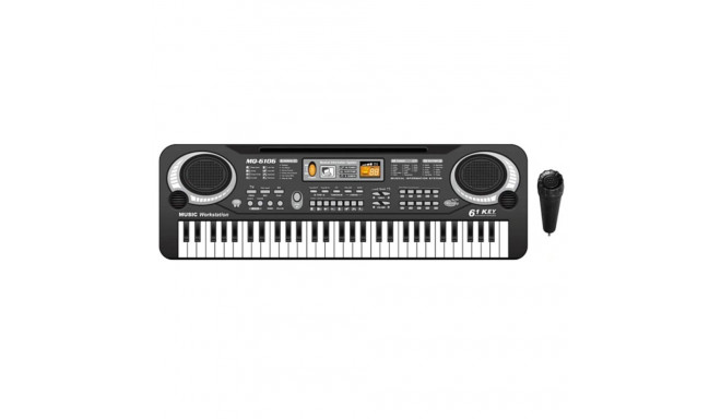 Kiddyz PI4 2in1 Electronic piano & 61 key bandstand Music Sound Machine with microphone Black