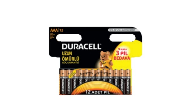 Duracell AAA MN2400 Alkaline LR03 1,5 V patareid (12tk) (EU blister)