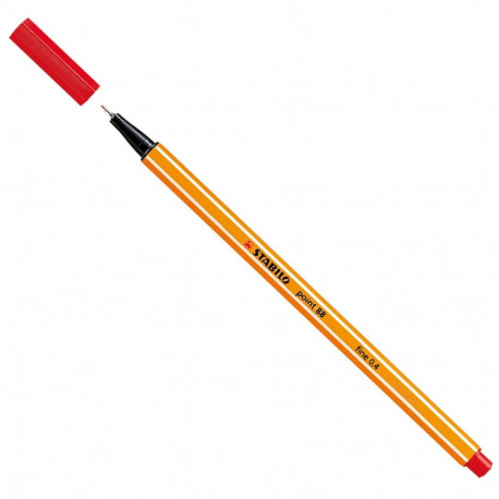 Tindipliiats Stabilo Point 88/40 fineliner 0,4mm, punane