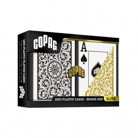 Copag Elite 1546 Playing Cards Bridge Size Double Deck of Playing Cards (Black and Gold)
