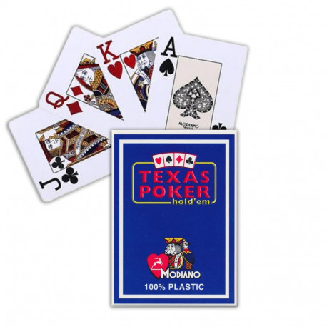 Modiano Texas Hold Em Jumbo Index Playing Cards (Blue)