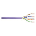 Installation cable DIGITUS cat.6, U/UTP, B2ca, AWG23/1, LSOH, 500m, purple, reel