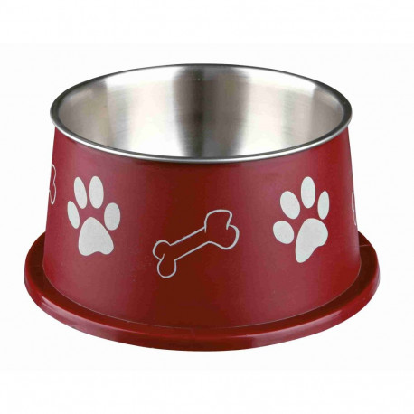 Animal bowl, metal : Trixie Long ear bowl, stainless steel, plastic coated, 0.9 l|ø 15 cm
