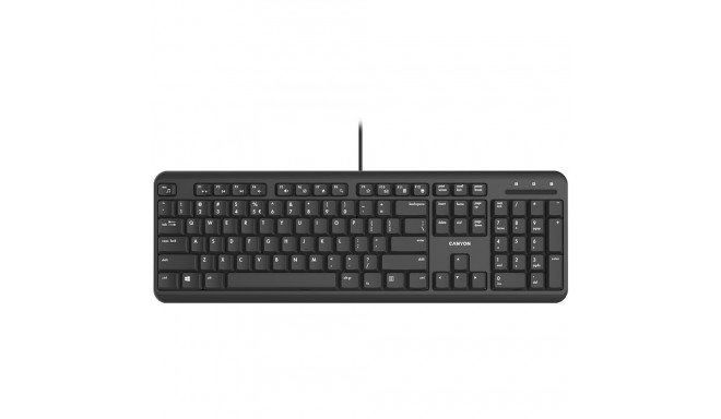 CANYON keyboard HKB-20 EN/RU Velvet Wired Black