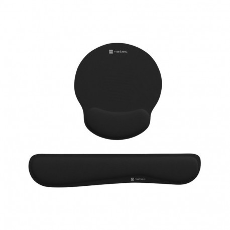 MOUSE PAD WRIST REST NATEC CHIPMUNK 2-IN-1 ERGONOMIC SET BLACK FOAM FILLING
