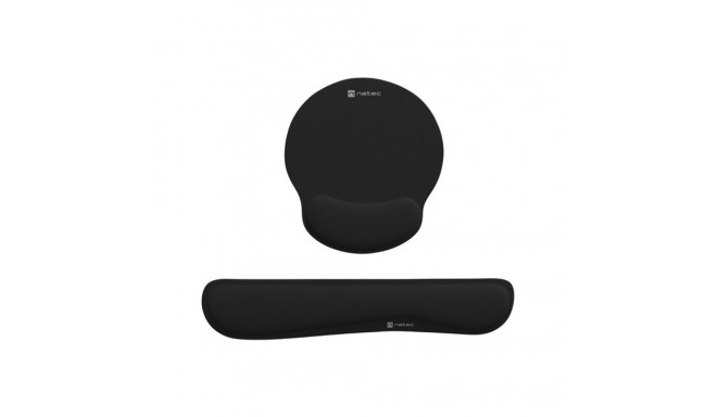 MOUSE PAD WRIST REST NATEC CHIPMUNK 2-IN-1 ERGONOMIC SET BLACK FOAM FILLING