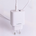 Maxlife MXTC-06-20AC PD QC charger 1x USB-C 1x USB 20W white + USB-C - USB-C cable 20W