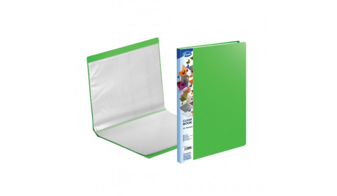 Transparent book A4 FOROFIS 0.50mm cover w/10 transp.pockets 0.03mm (green) PVC