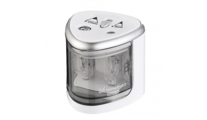 Double Hole Pencil Sharpener Tenwin 8004-1 Battery (silver)