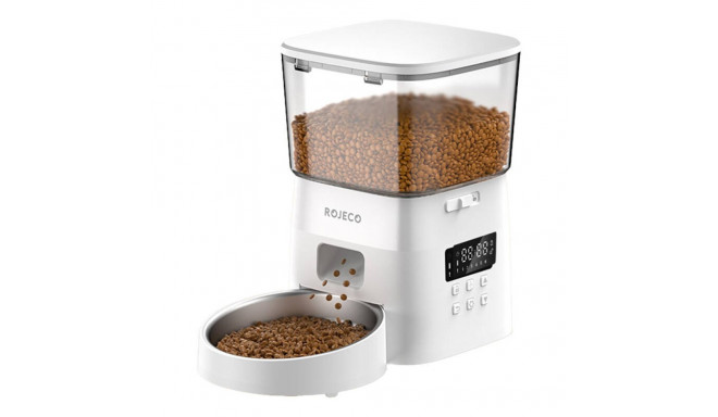 Rojeco 2L Automatic Pet Feeder Button Version (White)