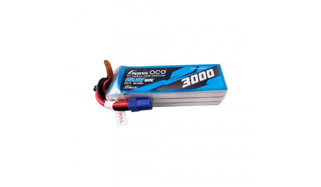 Gens ace G-Tech 3000mAh 22.2V 60C 6S1P Lipo Battery Pack with EC5 plug