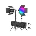 Neewer 660 PRO RGB LED studio set, two 50W 3200-5600K lamps + tripods + gates