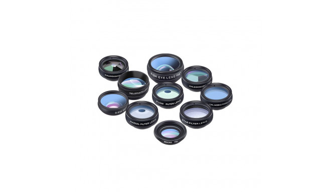 Mobile lens kit APEXEL APL-DG10 10 in 1 (black)