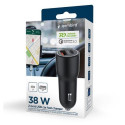 Car Charger USB-A/USB/C 38W PD black