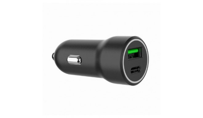 Car charger USB-A/USB-C 20W PD black