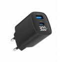 GaN Charger USB-A USB-C LCD 30W PD QC3.0 black