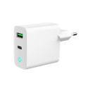 USB-A/USB-C Charger LED 20W PD QC3.0 White