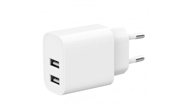 Ładowarka USB-Ax2 2.4A biała