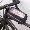 Waterproof bike frame bag with phone holder black