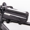 Waterproof bike frame bag with phone holder black