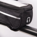 Waterproof bike frame bag with phone holder black