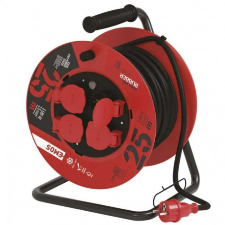 Emos Rubber Extension Reel 4 Sockets 25m