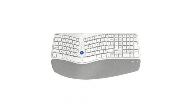 Delux GM901D BT+2.4G Ergonomic Wireless Keyboard (White) (QWERTY)