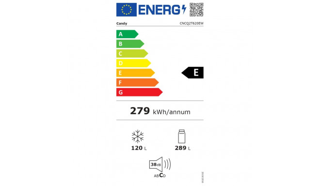 Candy külmik | CNCQ2T620EW | Energiatõhususe klass E | Eraldiseisev | Kombi | Kõrgus 205 cm | No Fro