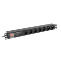 POWER DISTRIBUTION UNIT (PDU) PRO 19" LANBERG 1U 16A 2M 7X FRENCH OUTLETS SPD-3MP BLACK