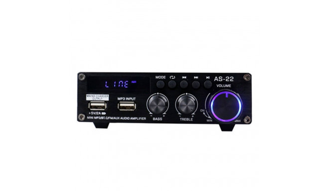 Blitzwolf AS-22 audio amplifier, 45W, Bluetooth 5.0, USB + remote control (black)