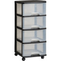 Curver Drawer system with 4 drawers 20L Drawer System 37x39x80 5cm black/transparent 0806771146