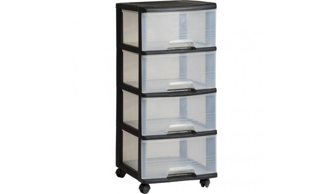 Curver Drawer system with 4 drawers 20L Drawer System 37x39x80 5cm black/transparent 0806771146