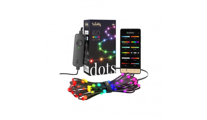 Twinkly|Dots Smart LED Lights 60 RGB (Multicolor), USB Powered, 3m, Black|RGB – 16M+ colors