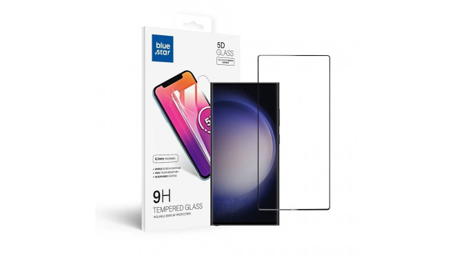 Tempered glass to Samsung Galaxy S23 ULTRA (full glue / case friendly) Blue Star 5D black