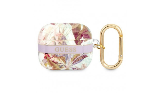 Guess Guess GUA3HHFLU AirPods 3 cover purple/purple Flower Strap Collection