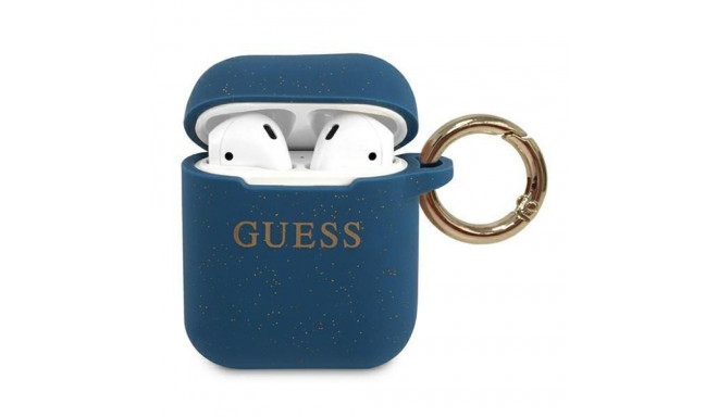 Guess Guess GUACCSILGLBL AirPods cover blue/blue Silicone Glitter