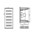 Distribution Panel Tibox 440x1050x115mm; 6x16mod., Ip54, Overhead