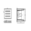 Distribution Panel Tibox 440x600x115mm; 3x16mod., Ip54, Overhead