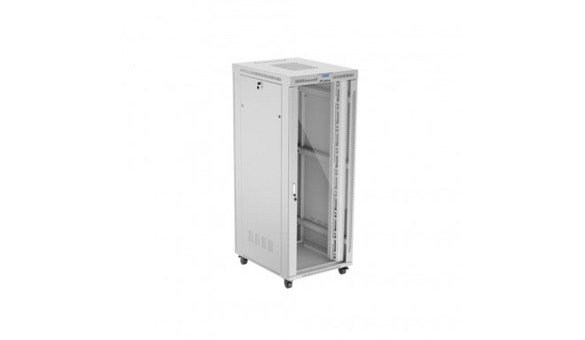 RACK CABINET 19" FREE-STANDING 42U/800X1000 (FLAT PACK) WITH GLASS DOOR LCD GREY LANBERG V2