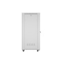 RACK CABINET 19" FREE-STANDING 42U/800X1000 (FLAT PACK) WITH GLASS DOOR LCD GREY LANBERG V2