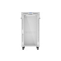 RACK CABINET 19" FREE-STANDING 22U/600X800 (FLAT PACK) WITH GLASS DOOR LCD GREY LANBERG V2