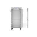 RACK CABINET 19" FREE-STANDING 22U/600X800 (FLAT PACK) WITH GLASS DOOR LCD GREY LANBERG V2