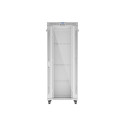 RACK CABINET 19" FREE-STANDING 42U/800X1000 (FLAT PACK) WITH GLASS DOOR LCD GREY LANBERG V2