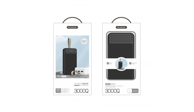 SENDEM PK93 akupank 30000 mAh | 2.4A | LED | must