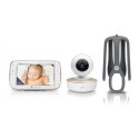 Motorola VM855 CONNECT 5.0” Portable Wi-Fi Video Baby Monitorwith Flexible Crib Mount, White/Gold Mo