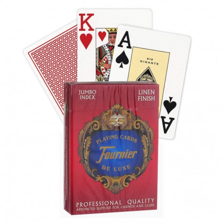 Fournier 818 Linen Finish Poker Cards (Red)